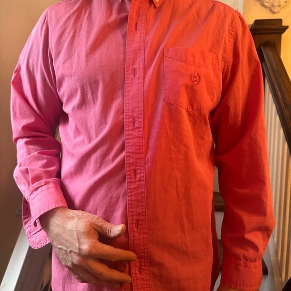 Chaps Easy Care Button-Down Shirt Men’s Medium Pink Long - Picture 2 of 2